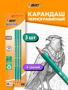 Набор карандашей чернографитных 3 штуки BIC «Evolution», НВ, пластиковый - Фото 1