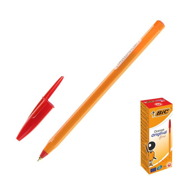 Ручка шариковая BIC Orange, чернила красные, узел 0.8мм, одноразовая - Фото 1