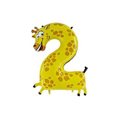 Шар полимерный 40" "Жираф", цифра 2