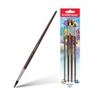 Набор кистей Пони 4 штуки Erich Krause, круглые № 2, 4, 6, 8, в блистере - Фото 1