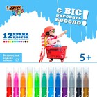 Фломастеры 12 цветов BIC Kids Visa, детские, смываемые, тонкое письмо - фото 8276416