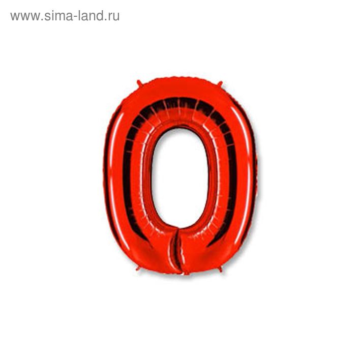 Шар фольгированный 40" "Цифра 0", цвет красный - Фото 1