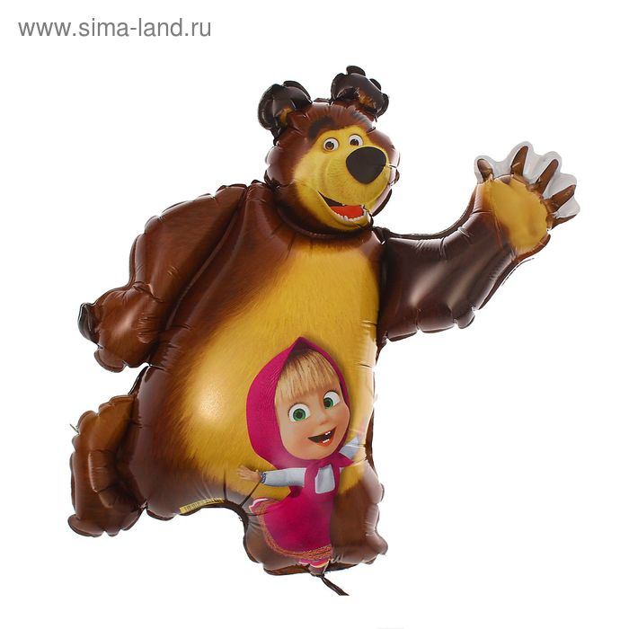 Шар воздушный фольгированный 14" «Маша и Медведь» для палочки, без клапана - Фото 1
