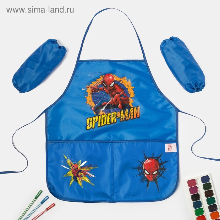 Набор для детского творчества: фартук и нарукавники "Великий Человек-Паук", Человек-Паук, фартук 45 х 49 см - Фото 1