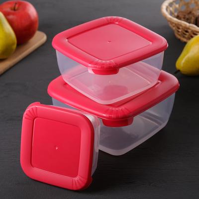 Набор пищевых контейнеров «Лайт», 3 шт: 460 мл, 950 мл, 1,5 л, прозрачные, крышки микс