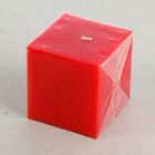 Свеча куб, красная, 8х7см - Фото 2