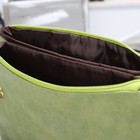 Клатч женский на молнии "Мираж", 3 отдела, 1 наружный карман, длинный ремень, зелёный - Фото 3
