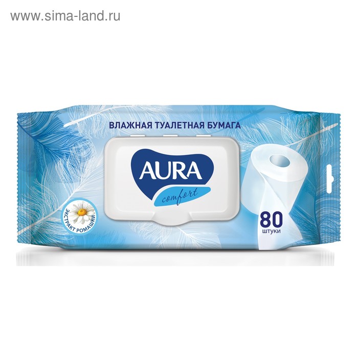 Туалетная бумага влажная Aura, 80 шт. - Фото 1