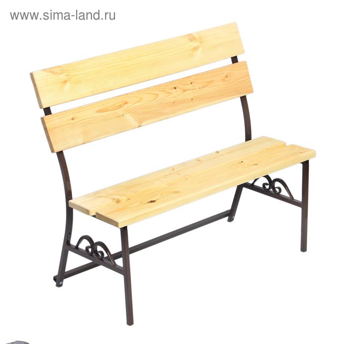 Скамейка с досками и ковкой, шоколад, 100 х 90см - Фото 1