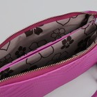 Клатч женский на молнии, 3 отдела, с ручкой, длинный ремень, цвет розовый - Фото 5