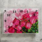 Часы-картина настенные, серия: Цветы, "Розовые розы", 25х35 см - фото 8462493