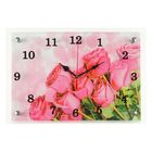 Часы-картина настенные, серия: Цветы, "Розовые розы", 25х35 см - фото 10027950