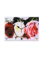 Часы-картина настенные, интерьерные "Три розы", бесшумные, 25 х 35 см - Фото 1
