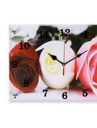 Часы-картина настенные, интерьерные "Три розы", бесшумные, 25 х 35 см - Фото 3