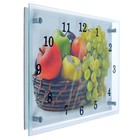 Часы-картина настенные, серия: Кухня, "Корзина с фруктами", 25х35 см - Фото 2