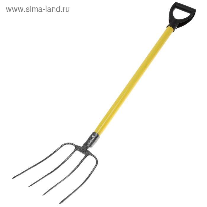 Вилы навозные, 4-рогие, металлический черенок, ручка - Фото 1