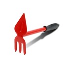 Мотыжка комбинированная, длина 31 см, 3 зубца, резиновая ручка - Фото 1