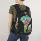 Рюкзак школьный, отдел на молнии, наружный карман, цвет чёрный - Фото 1