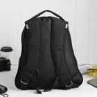 Рюкзак молодёжный на молнии, 2 отдела, 2 наружных кармана, эргономичная спинка, чёрный - Фото 3