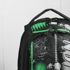 Рюкзак молодёжный на молнии, 2 отдела, 2 наружных кармана, эргономичная спинка, чёрный - Фото 4