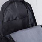 Рюкзак молодёжный, 2 отдела, 3 наружных кармана, эргономичная спинка, чёрный - Фото 5