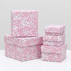 Набор коробок 5 в 1 "Розовый вьюнок", 12 х 12 х 9 - 6 х 6 х 3 см - Фото 1