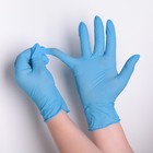 Перчатки A.D.M. нитриловые неопудренные, размер M, 100 шт/уп, 7 г, цвет голубой - Фото 2