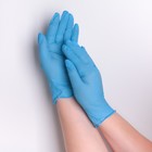 Перчатки A.D.M. нитриловые неопудренные, размер M, 100 шт/уп, 7 г, цвет голубой - Фото 3