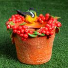 Фигурное кашпо "Птичка на шляпе с ягодами" 20х16см - Фото 2
