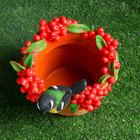 Фигурное кашпо "Птичка на шляпе с ягодами" 20х16см - Фото 3