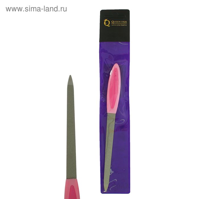 Пилка металлическая для ногтей, прорезиненная ручка, 17 см, цвет МИКС - Фото 1