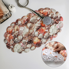 Коврик противоскользящий в ванну на присосках Доляна «Ракушки», 35×65 см - Фото 1