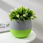 Горшок для цветов с поддоном «Япония», 1,2 л, цвет серо-фисташковый - Фото 1