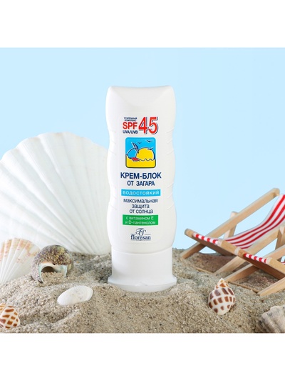 Крем-блок для лица от загара Floresan водостойкий SPF 45, 60 мл