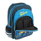 Рюкзак школьный эргономичная спинка "Гадкий Я" 38*28*13 Universal, для мальчика, сине-черный - Фото 4
