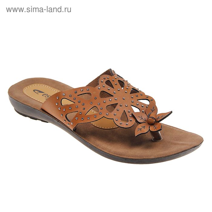 Туфли летние женские открытые, цвет коричневый, размер 39 (арт. 143-470 EW) - Фото 1