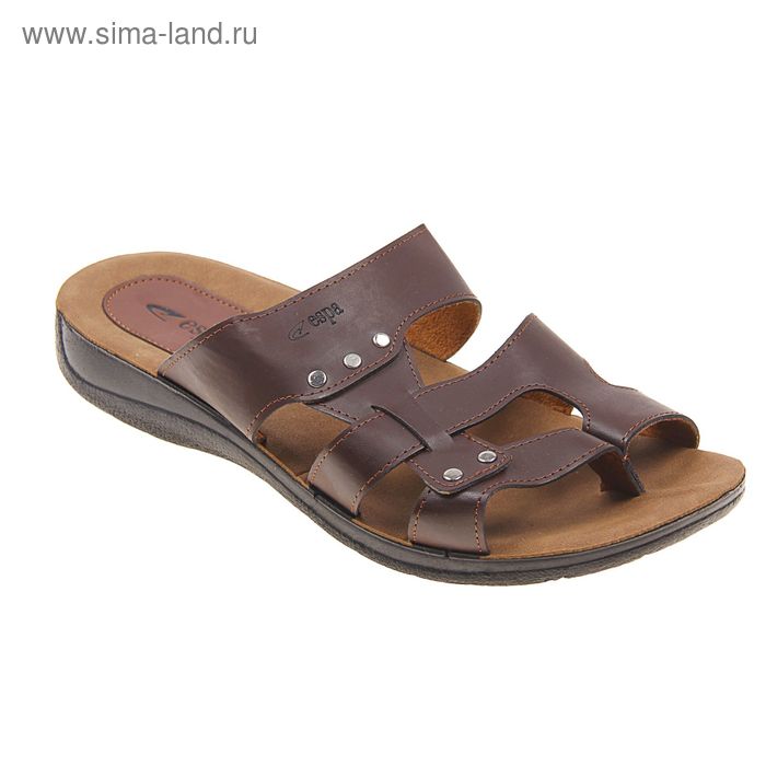 Туфли летние мужские открытые, цвет коричневый, размер 43 (арт. 143-438 EМ) - Фото 1