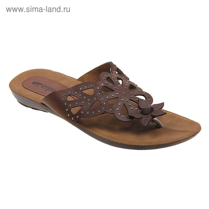 Туфли летние женские открытые, цвет коричневый, размер 38 (арт. 143-471 EW) - Фото 1