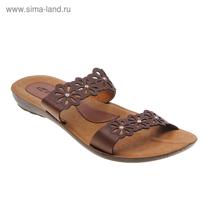 Туфли летние женские открытые, цвет коричневый, размер 39 (арт. 143-487 EW) - Фото 1