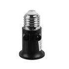 Переходник Ecola, с цоколя Е27 на Е27, с выходом на розетки, 75×45 мм - Фото 4