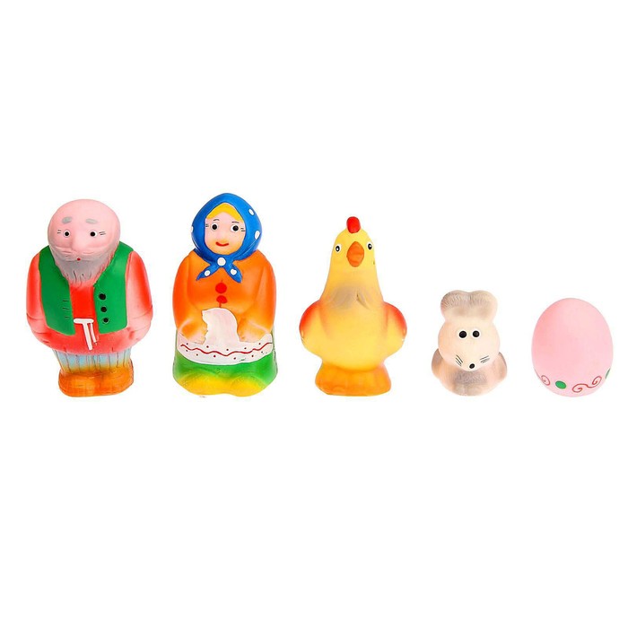 Набор резиновых игрушек «Курочка Ряба и золотое яичко», 5 шт. - Фото 1