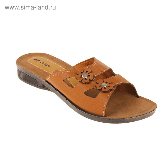 Туфли летние женские открытые, цвет коричневый, размер 38 (арт. 143-450 EW) - Фото 1
