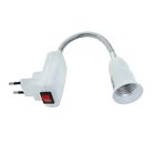 Переходник Ecola, вилка-патрон, Е27, 275×45 мм, с выключателем, гибкий, белый - Фото 2