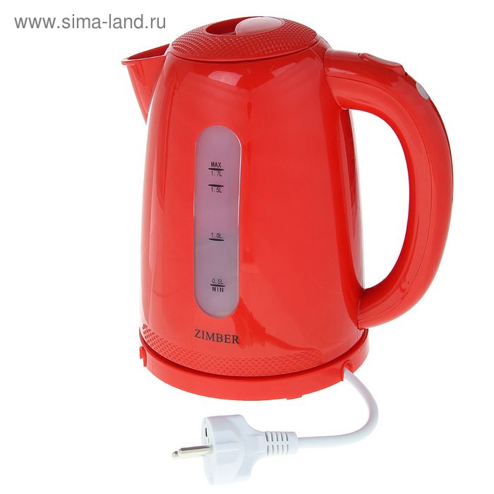 Чайник электрический Zimber ZM-11028, 1.7 л, 2200 Вт, красный - Фото 1