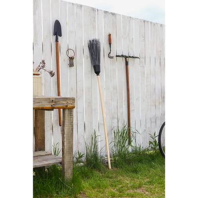 Метла полипропиленовая, наборная, с черенком, 4 кольца, МИКС