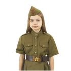 Карнавальный костюм военного: платье с коротким рукавом, пилотка, р-р 32, рост 122-128 см - Фото 2