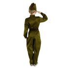 Карнавальный костюм военного для мальчика с пилоткой с вышитой звездой рост 120-130 - Фото 2