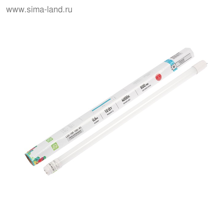 Лампа светодиодная ASD LED-T8R-standard, T8, G13, 10 Вт, 4000 К, 800 Лм, 600 мм - Фото 1