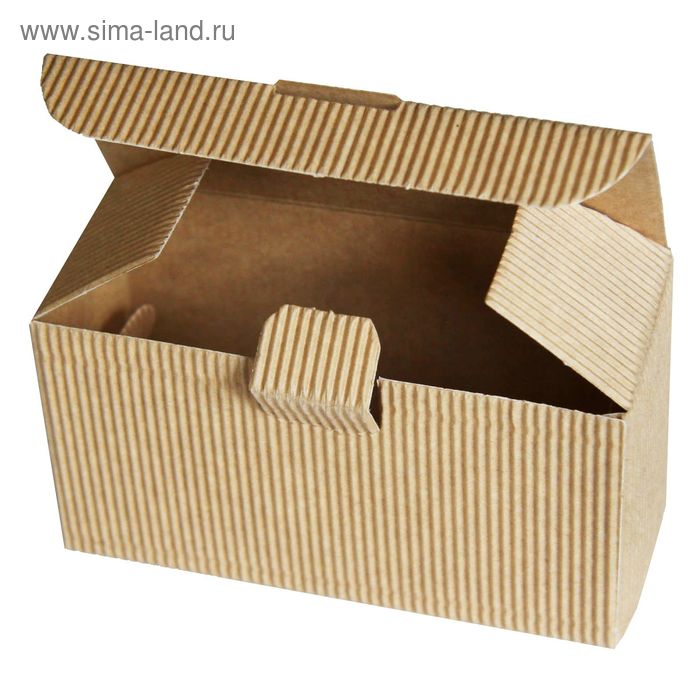 Коробка крафт из рифлёного картона, 12 х 5 х 6 см - Фото 1