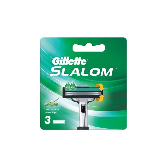 Cменные кассеты Gillette Slalom с увлажняющей полоской, 3 шт. - Фото 1